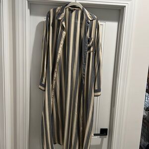 Express Striped Long Sleeve Cover Up Duster